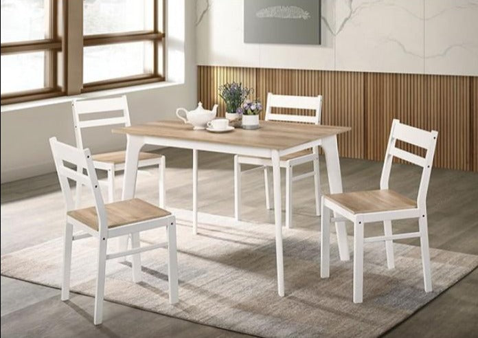 Debbie Natural & White 5pc Dining Room Set