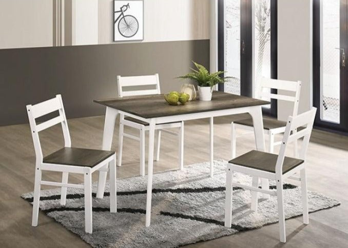 Debbie Gray & White 5pc Dining Room Set