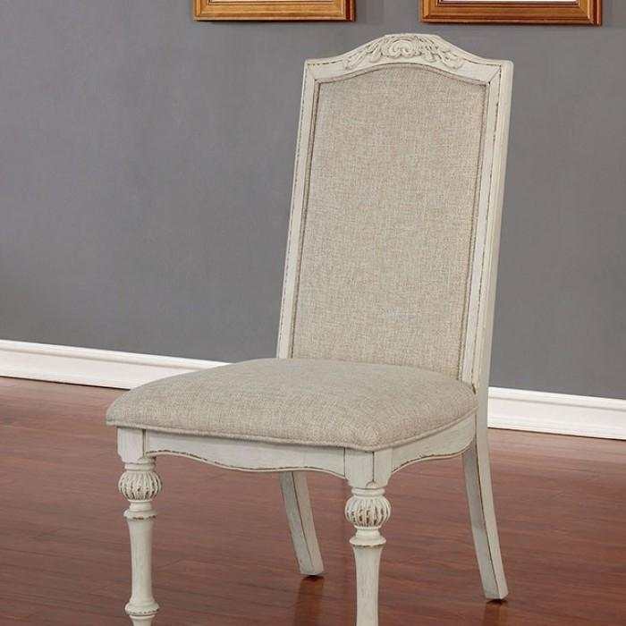 Arcadia - Antique White & Ivory - Side Chair (Set of 2) - Ornate Home