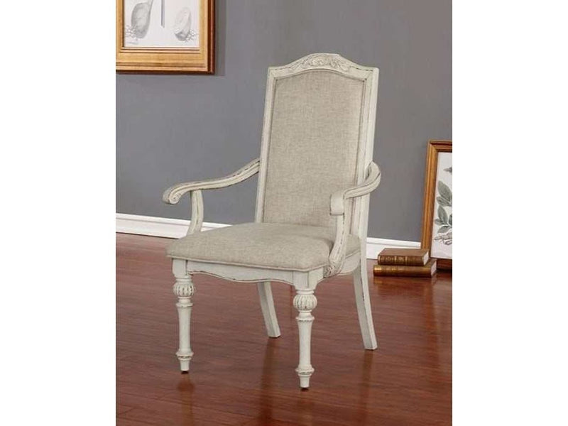 Arcadia - Antique White & Ivory - Arm Chair (Set of 2) - Ornate Home