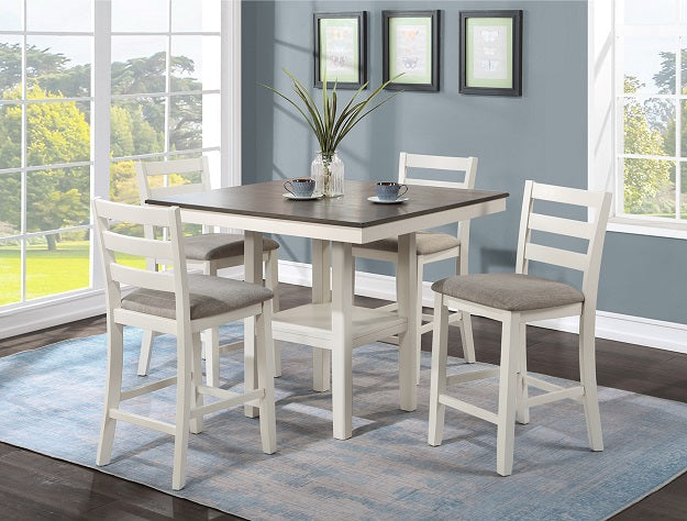 Tahoe Chalk & Gray Counter Height Dining Set / 5pc