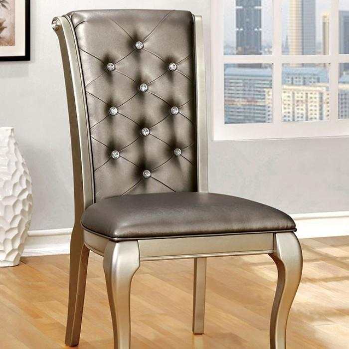 Amina - Champagne - Dining Side Chair (Set of 2) - Ornate Home