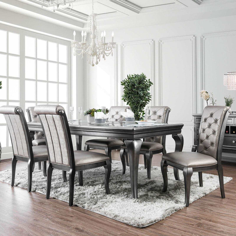 Amina - Gray - Dining Room Set / 7pc - Ornate Home