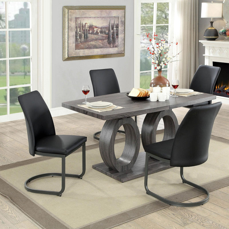 Saskia Dark Gray & Black Dining Chair (Set of 2)