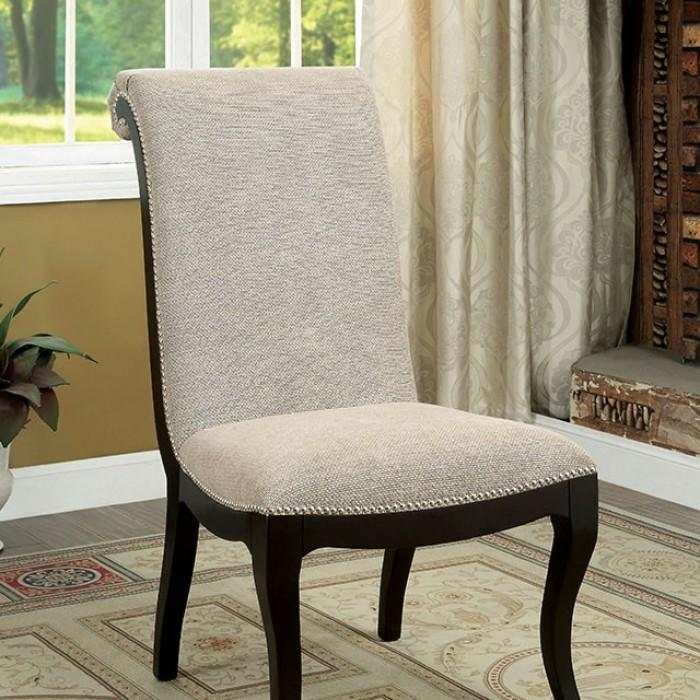 Ornette - Espresso & Beige - Side Chair (Set of 2) - Ornate Home