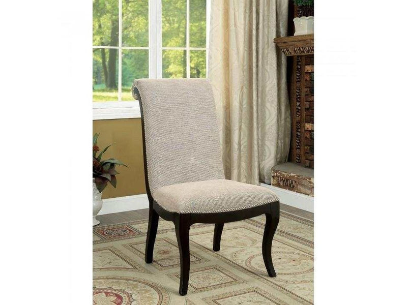 Ornette - Espresso & Beige - Side Chair (Set of 2) - Ornate Home