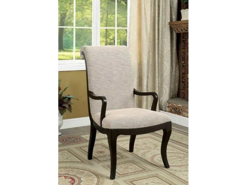 Ornette - Espresso & Beige - Arm Chairs (Set of 2) - Ornate Home