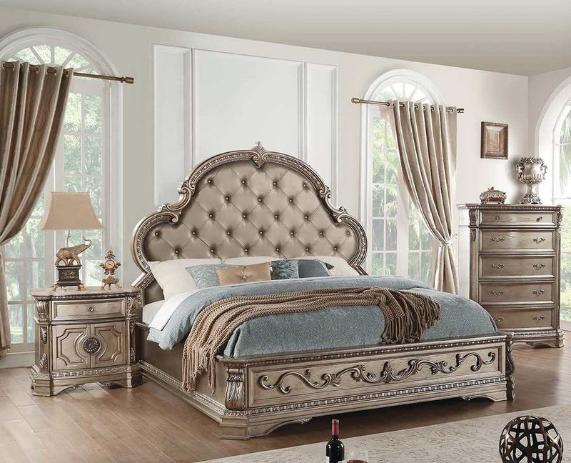 Northville - Antique Silver - Eastern King Bed - Ornate Home