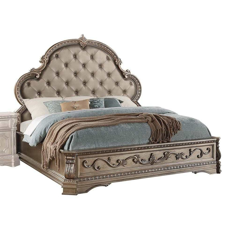 Northville - Antique Silver - Eastern King Bed - Ornate Home