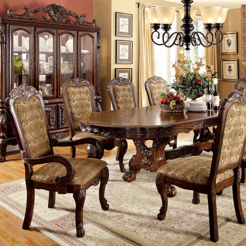 Medieve Cherry 7pc Oval Dining Table Set