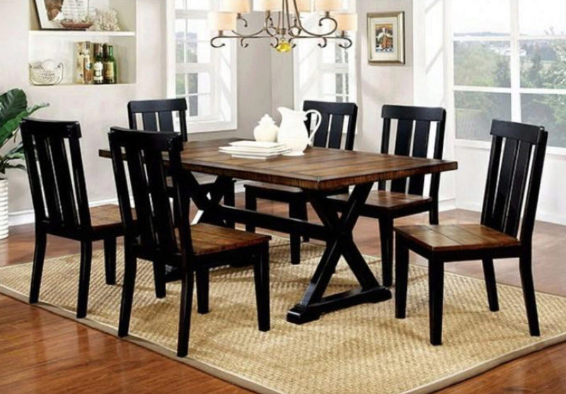 Alana Antique Oak & Black Dining Chair (Set of 2)