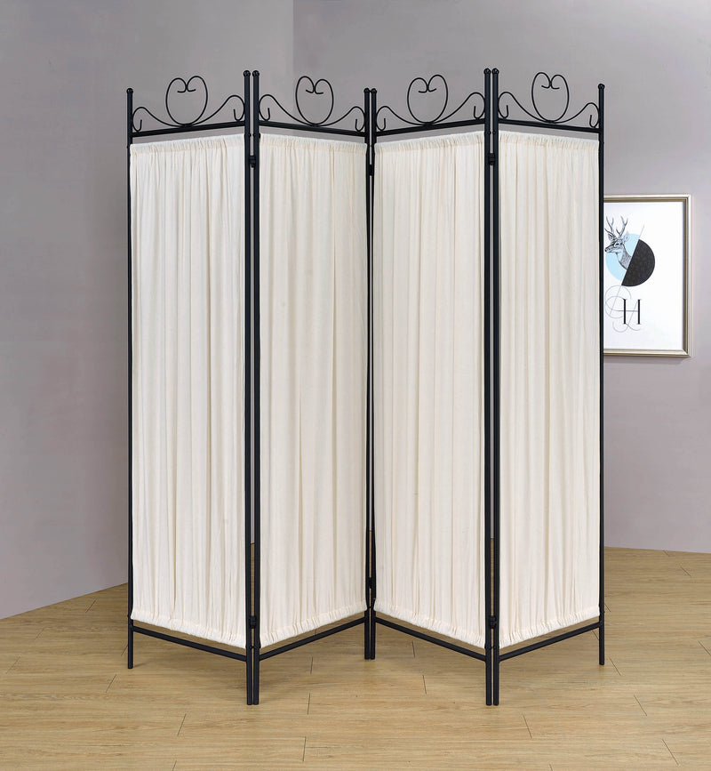 Dove Beige & Black 4pc Panel Screen