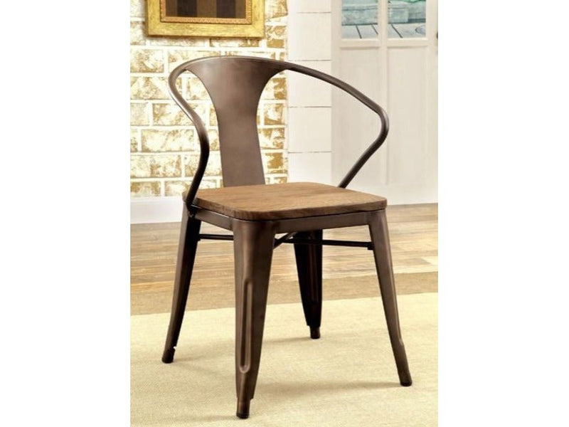 Cooper Dark Oak & Dark Bronze Side Chair (Set of 2)