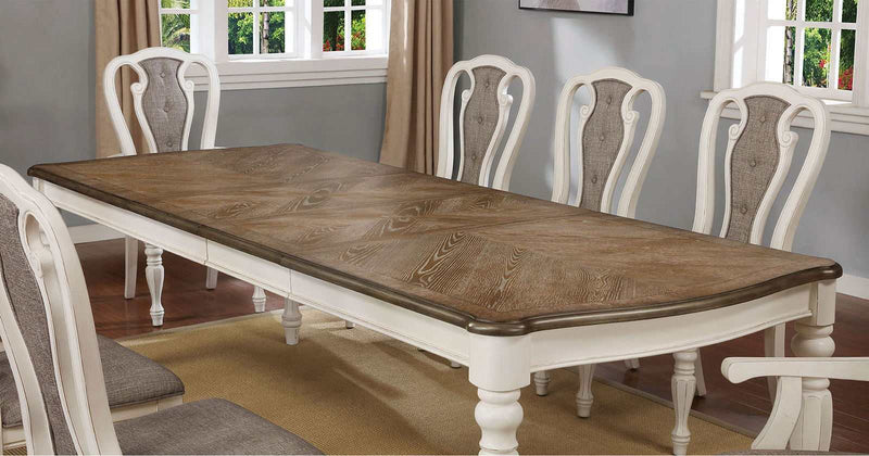 Leslie - White Wash & Walnut - Dining Table - Ornate Home