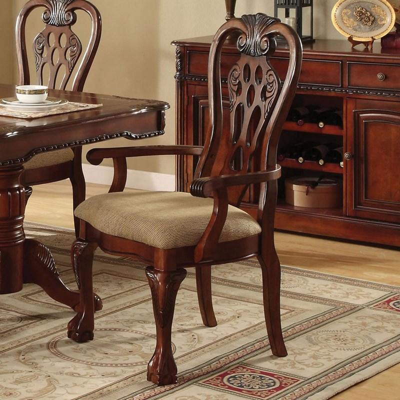 George Town Cherry & Beige Arm Chair (Set of 2)