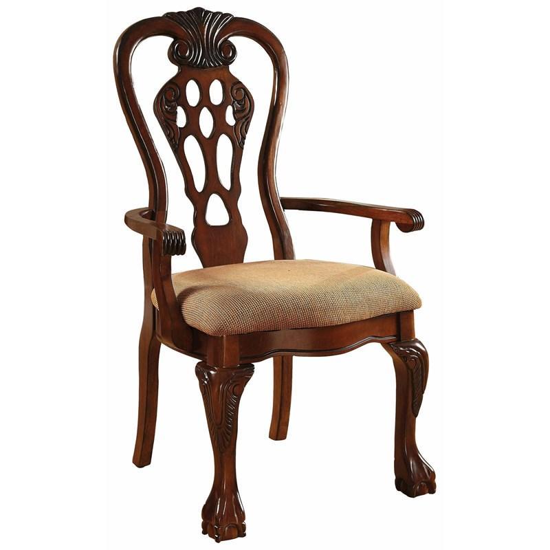 George Town Cherry & Beige Arm Chair (Set of 2)