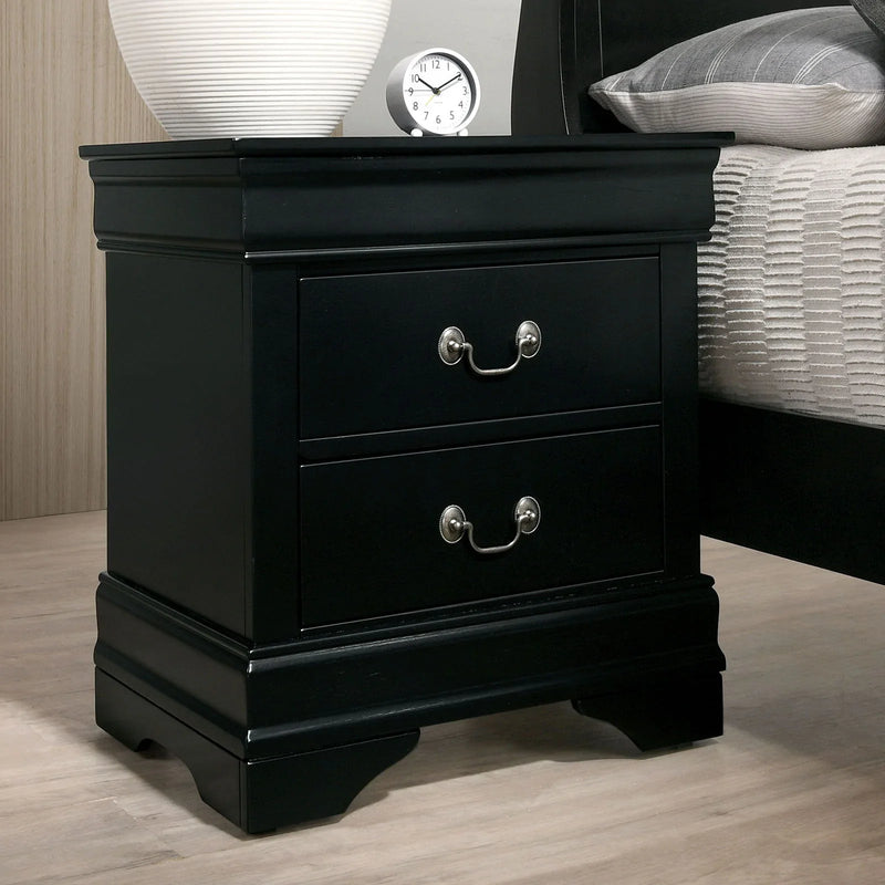 Louis Philippe Black Nightstand