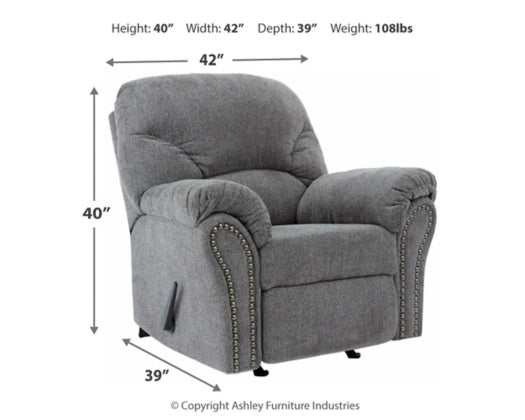 Allmaxx - Pewter - Rocker Recliner - Ornate Home