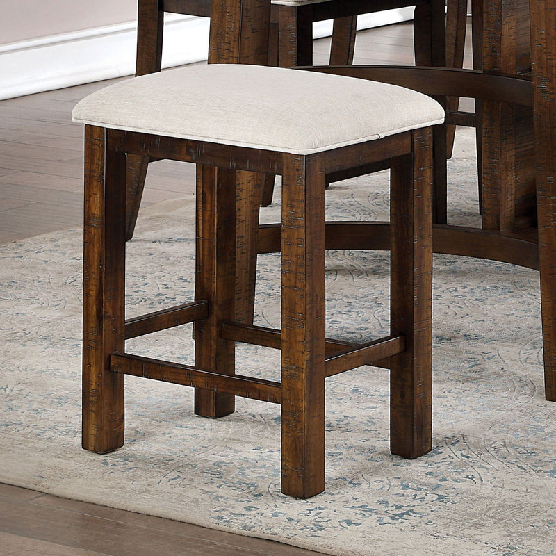 Fredonia Rustic Oak & Beige Counter Ht. Stool (Set of 2)