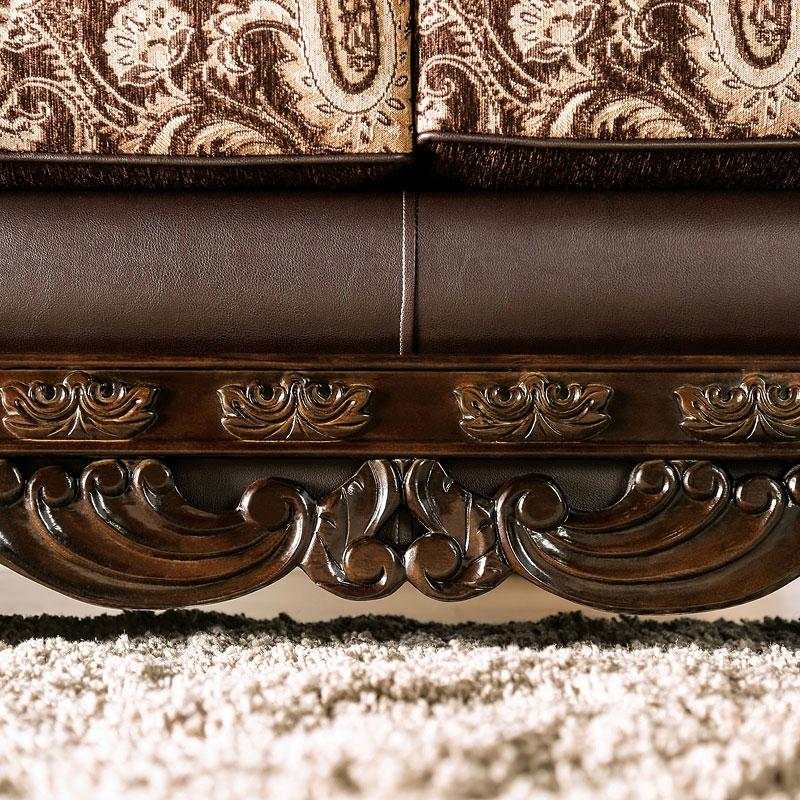 Newdale - Brown & Gold - Sofa - Ornate Home