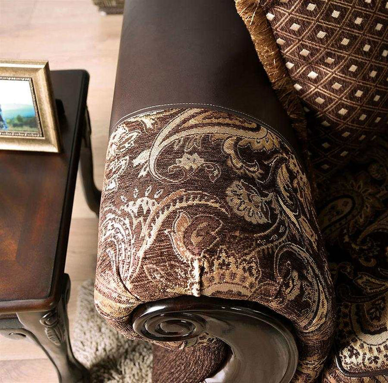 Newdale - Brown & Gold - Sofa - Ornate Home