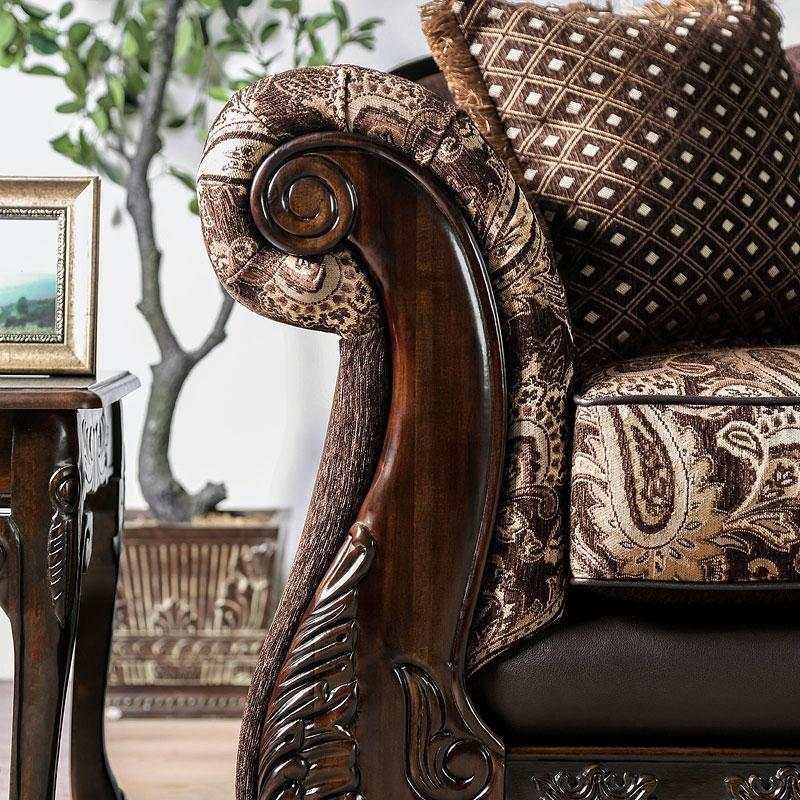 Newdale - Brown & Gold - Sofa - Ornate Home