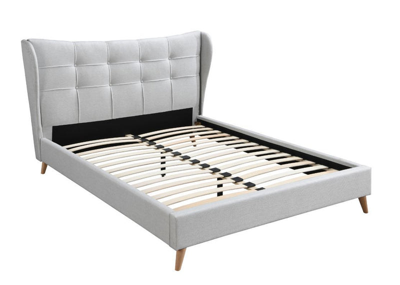 Duran Light Gray Fabric Upholstered Bed Frame