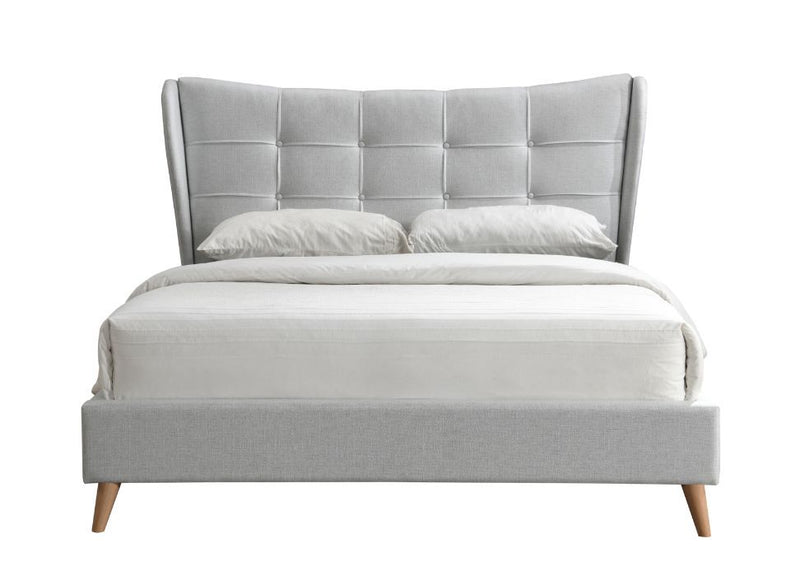 Duran Light Gray Fabric Upholstered Bed Frame