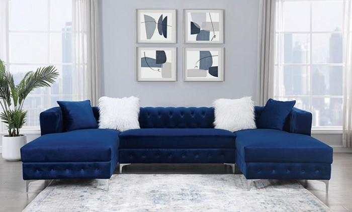 Ciabattoni - Navy-  U Shape Sectional Sofa - Ornate Home