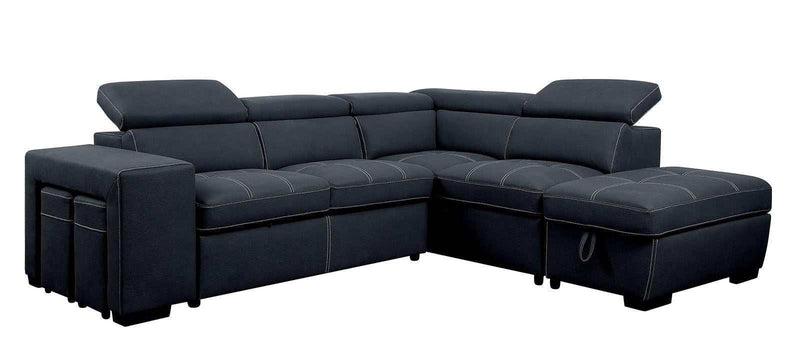 Athene - Graphite - L Shape Sectional Sleeper Sofa - Ornate Home