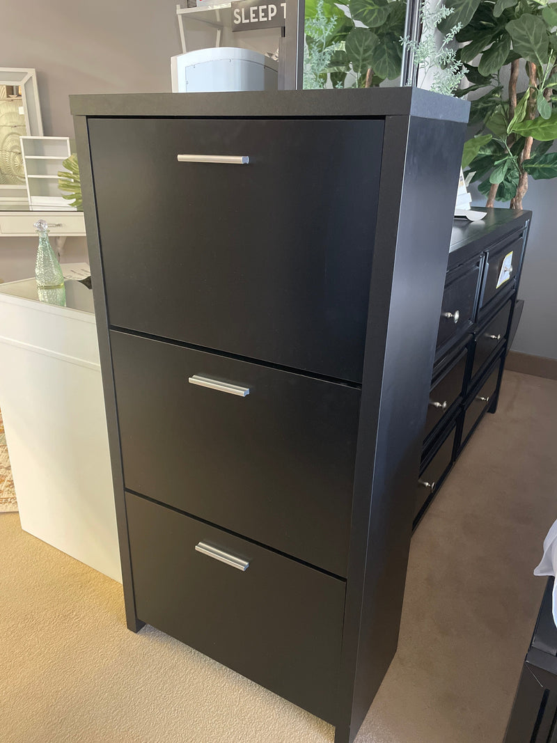 Vivian Black 3 Drawer Shoe Cabinet