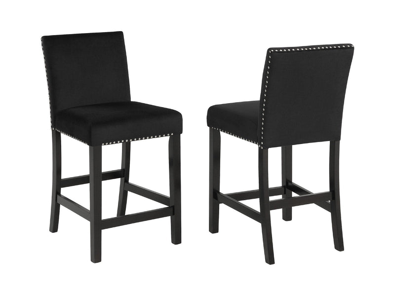 Lennon Black Velvet Counter Height Dining Chair (Set of 2)