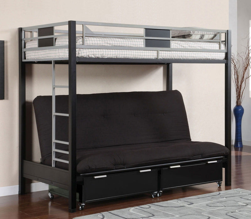 Clifton Silver & Gun Metal Twin Bed/Futon Base