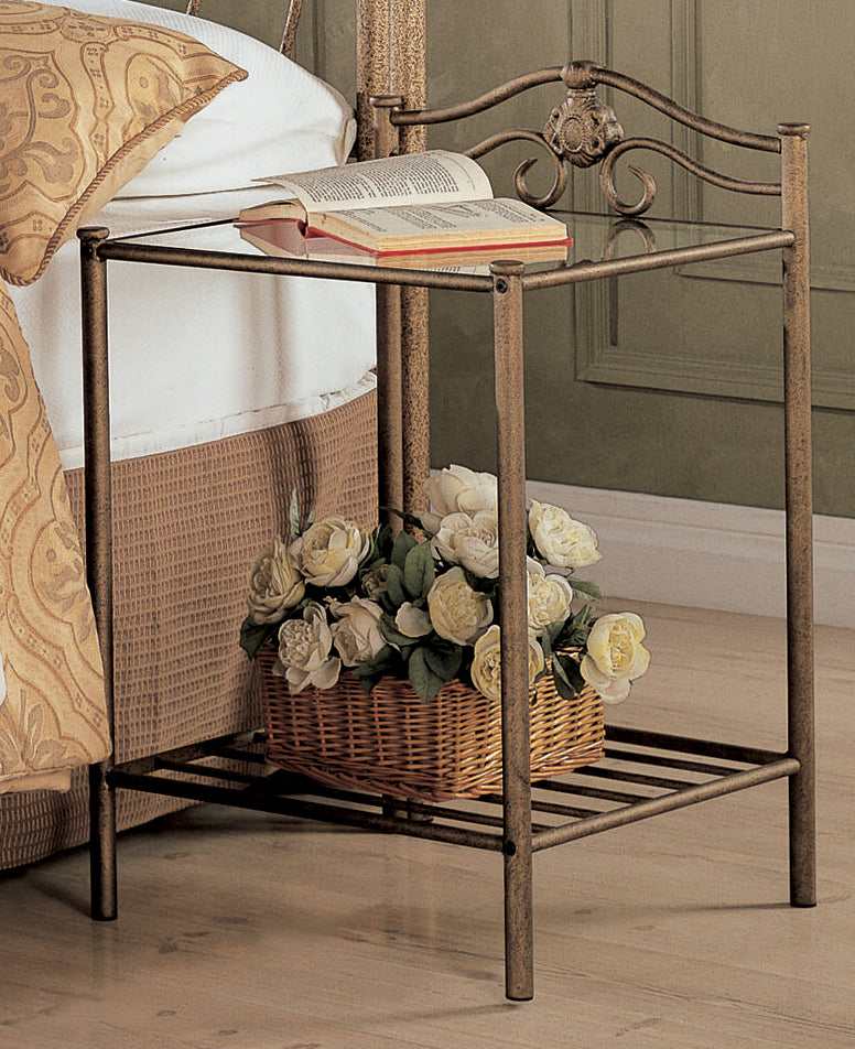 Sydney - Antique Brushed Gold - Nightstand - Ornate Home