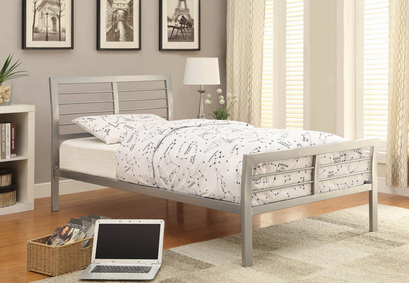 Cooper - Silver - Metal Twin Bed - Ornate Home