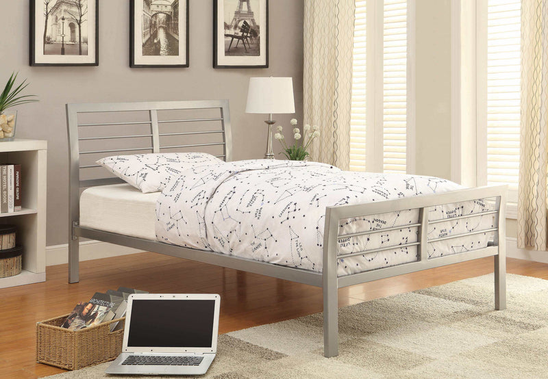 Cooper - Silver - Metal Queen Bed - Ornate Home