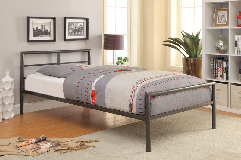 Fisher - Gunmetal - Twin Metal Bed - Ornate Home