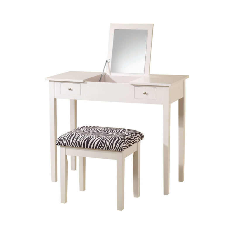 Elsi - White & Zebra - 2pc Vanity Set - Ornate Home