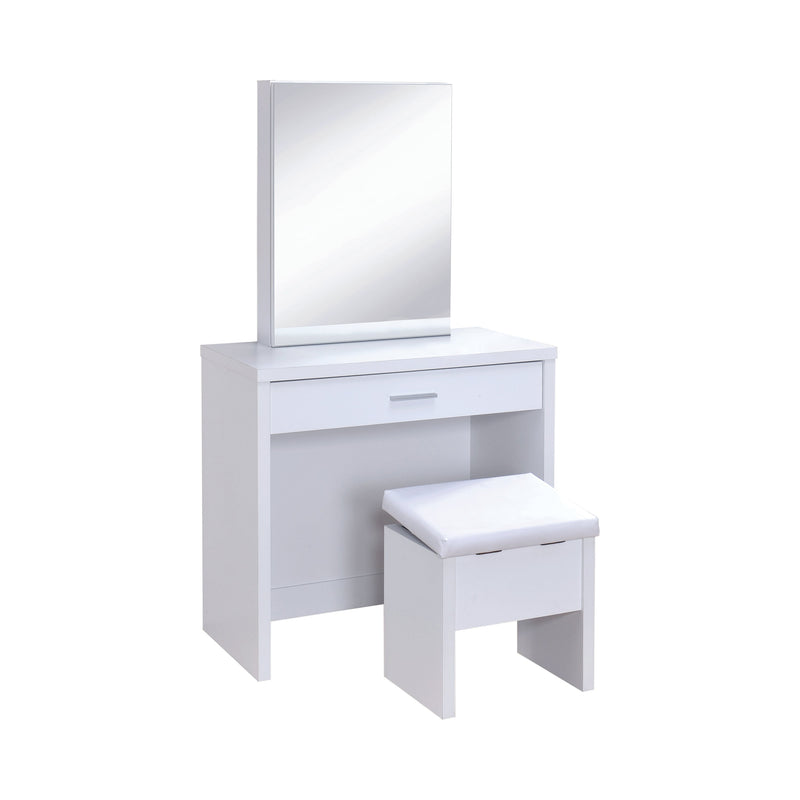 Harvey White Vanity Set w/ LiftTop Stool