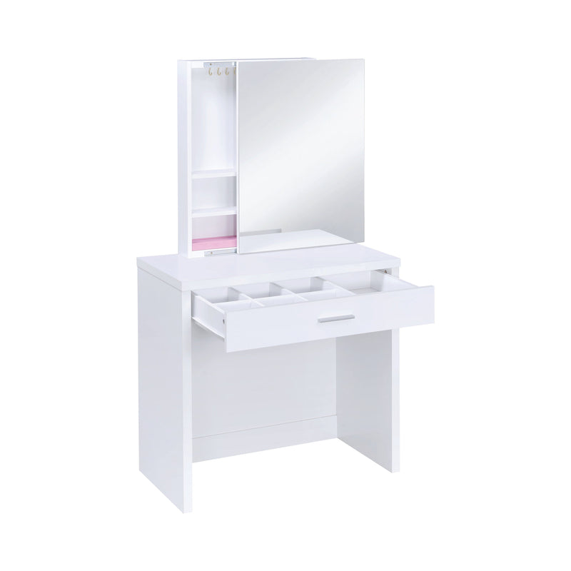 Harvey White Vanity Set w/ LiftTop Stool