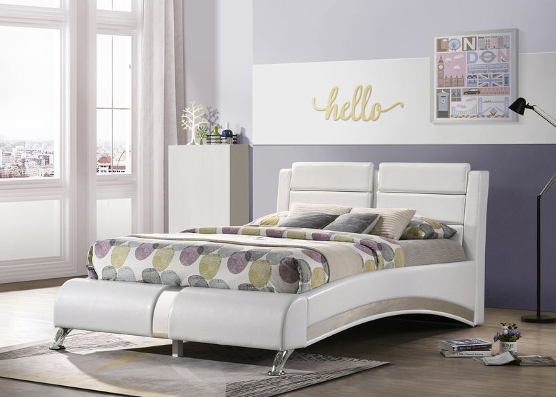 Felicity - Glossy White - Full Platform Bed - Ornate Home