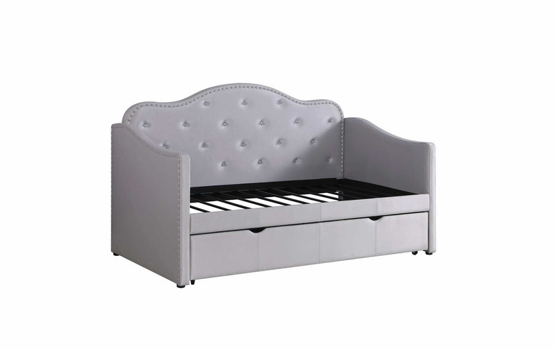 Krish - Pearlescent Grey - Twin Daybed w/ Trundle - Ornate Home