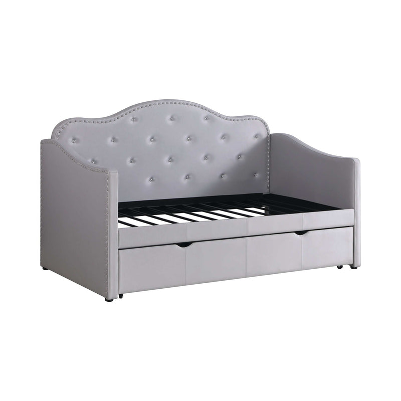 Krish - Pearlescent Grey - Twin Daybed w/ Trundle - Ornate Home