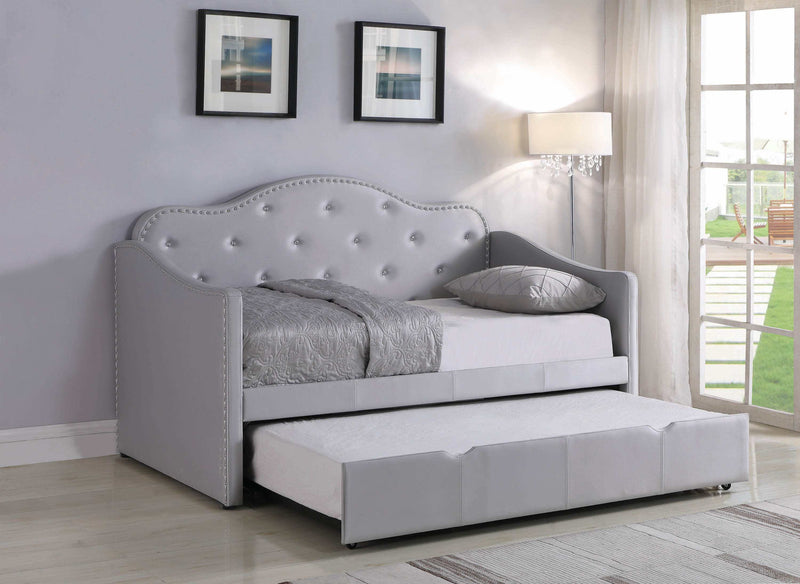 Krish - Pearlescent Grey - Twin Daybed w/ Trundle - Ornate Home