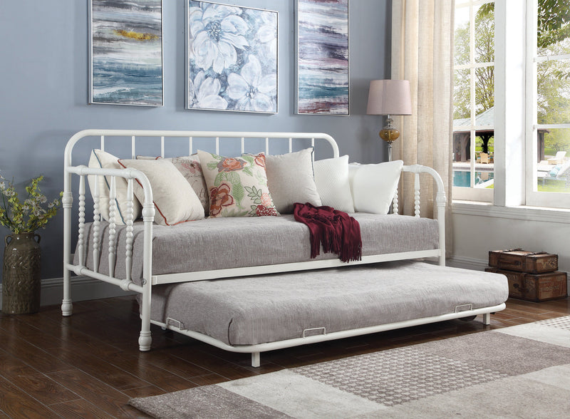 Marina White Twin Metal Daybed w/ Trundle