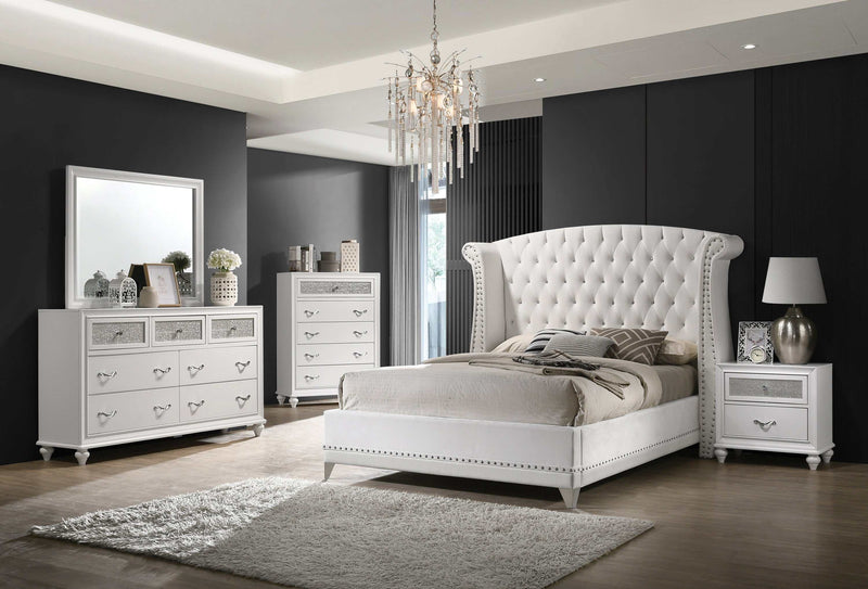 Barzini - White - Eastern King Bed - Ornate Home