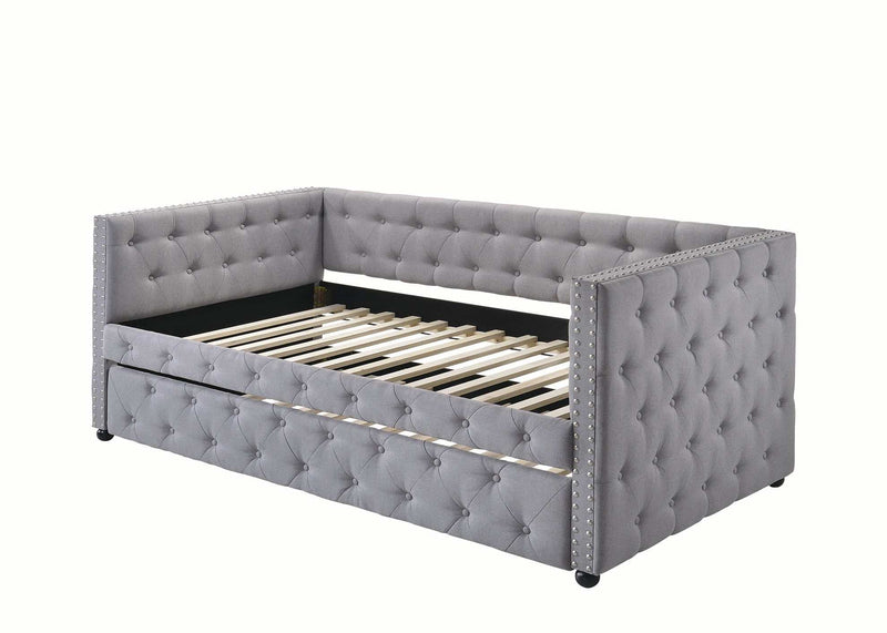 Mockern - Grey - Tufted Daybed w/ Trundle - Ornate Home