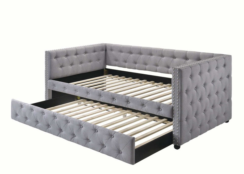 Mockern - Grey - Tufted Daybed w/ Trundle - Ornate Home