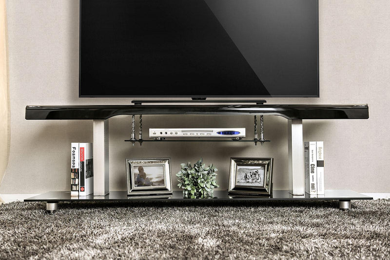 Dietrich Black & Chrome 60" TV Console: