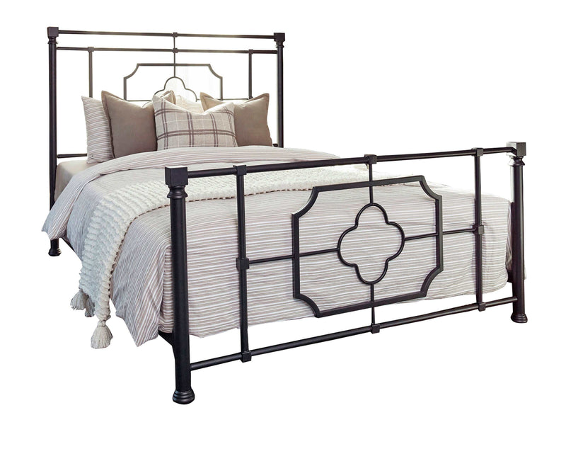 Paskay - Matte Black - Eastern King Metal Panel Bed - Ornate Home